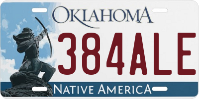 OK license plate 384ALE