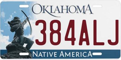 OK license plate 384ALJ