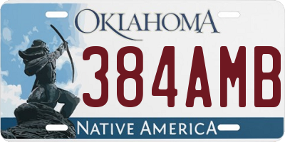 OK license plate 384AMB
