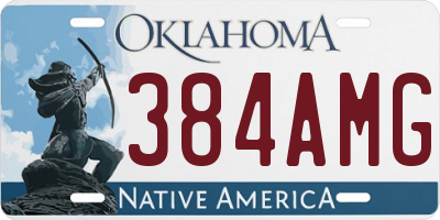 OK license plate 384AMG