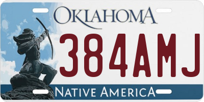OK license plate 384AMJ