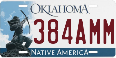 OK license plate 384AMM
