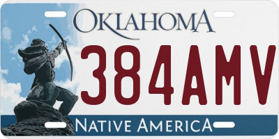 OK license plate 384AMV