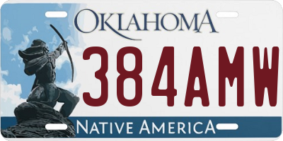 OK license plate 384AMW