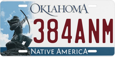 OK license plate 384ANM