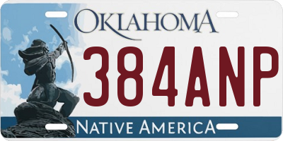 OK license plate 384ANP