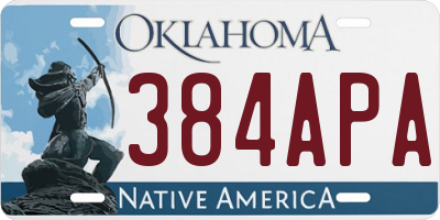 OK license plate 384APA