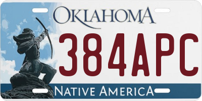OK license plate 384APC
