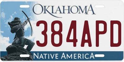 OK license plate 384APD