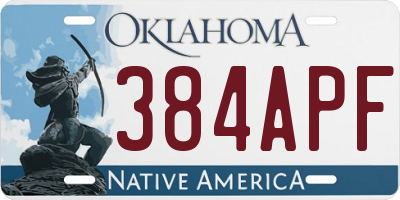 OK license plate 384APF