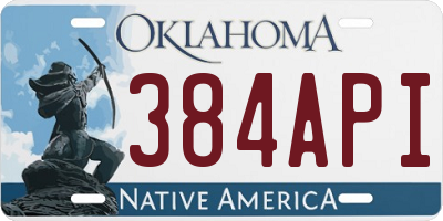 OK license plate 384API