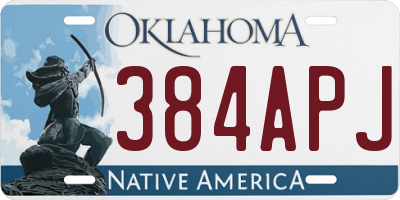 OK license plate 384APJ