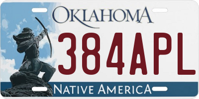 OK license plate 384APL