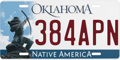 OK license plate 384APN