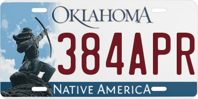 OK license plate 384APR