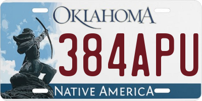 OK license plate 384APU