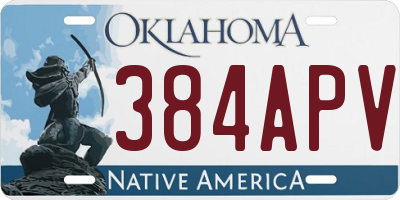 OK license plate 384APV