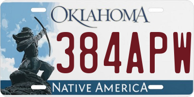 OK license plate 384APW