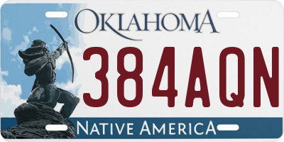 OK license plate 384AQN