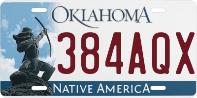 OK license plate 384AQX