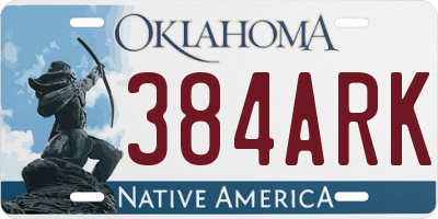 OK license plate 384ARK