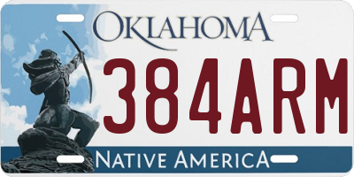 OK license plate 384ARM