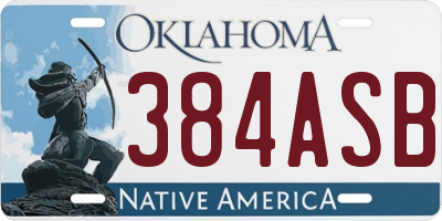 OK license plate 384ASB