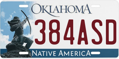 OK license plate 384ASD