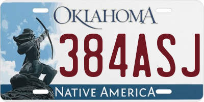OK license plate 384ASJ
