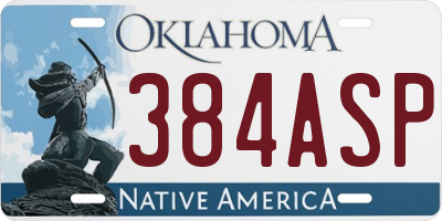 OK license plate 384ASP