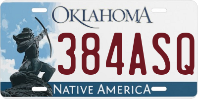 OK license plate 384ASQ