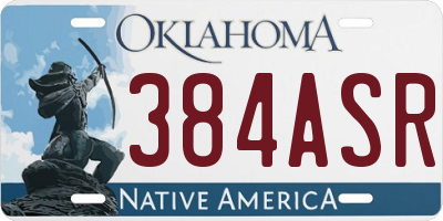 OK license plate 384ASR