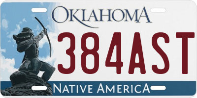 OK license plate 384AST
