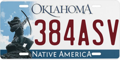OK license plate 384ASV