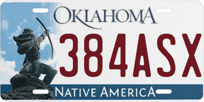 OK license plate 384ASX