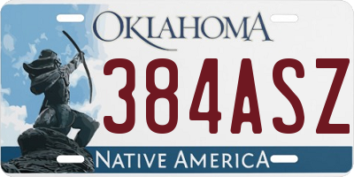 OK license plate 384ASZ