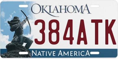 OK license plate 384ATK
