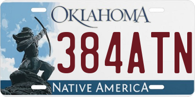 OK license plate 384ATN