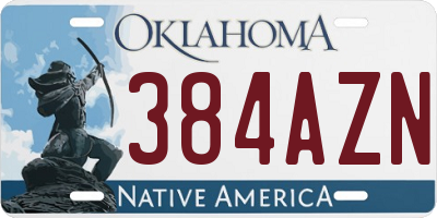 OK license plate 384AZN