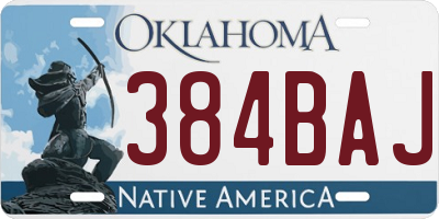OK license plate 384BAJ