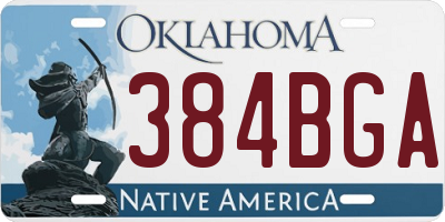 OK license plate 384BGA