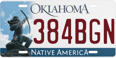 OK license plate 384BGN