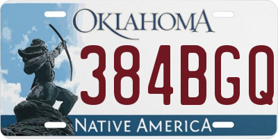 OK license plate 384BGQ