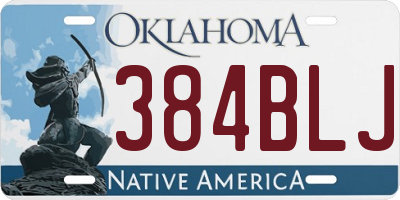 OK license plate 384BLJ