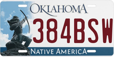 OK license plate 384BSW