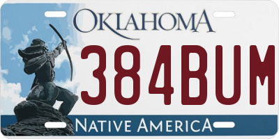 OK license plate 384BUM