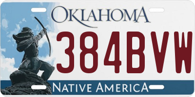 OK license plate 384BVW