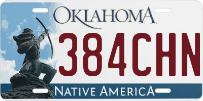 OK license plate 384CHN