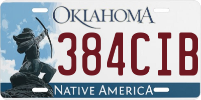 OK license plate 384CIB