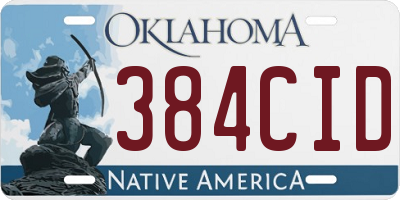 OK license plate 384CID